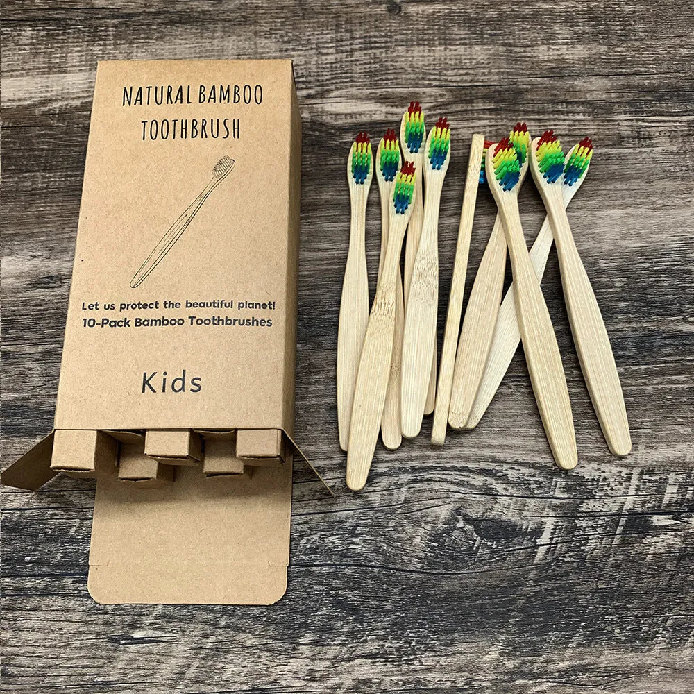 Eco friendly bamboo soft fibre toothbrush with biodegradable handle for adults