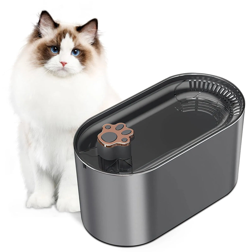 Berlin blue automatic pet water fountain with LED light indicator and triple filter system