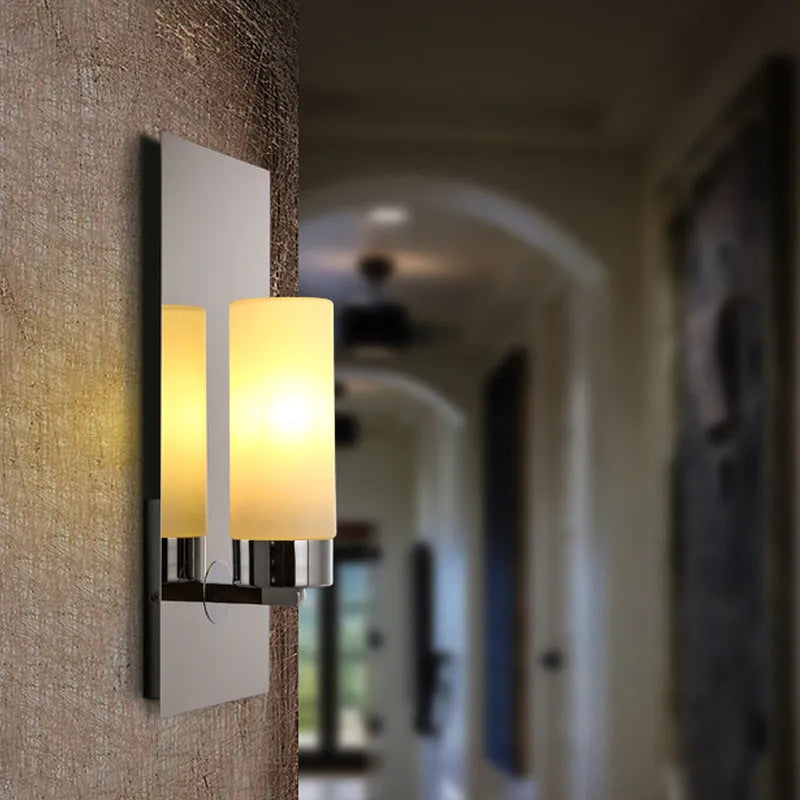 Modern minimalist glass petal wall lamp with button switch, 230mm, for bedside use