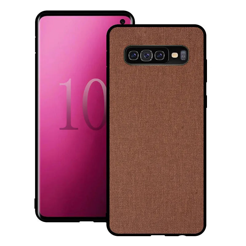 Canvas protective phone case for Samsung Galaxy S7 S8 S9 S10 models in assorted colours