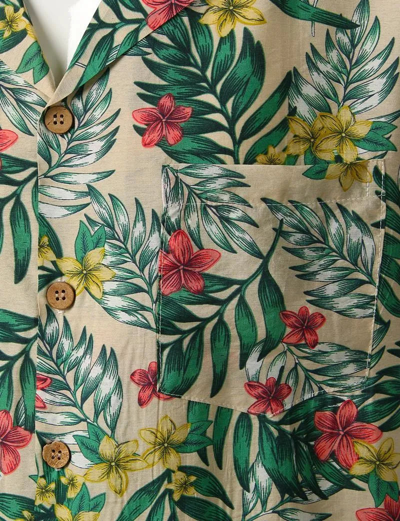 Men's white short sleeve shirt with Windsor collar and novelty pattern, extra wide fit, Asian sizes