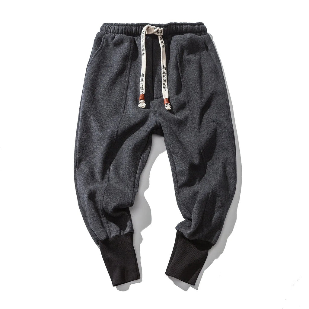 Teen loose fit harem casual pants in dark grey with elastic waist and slant pockets