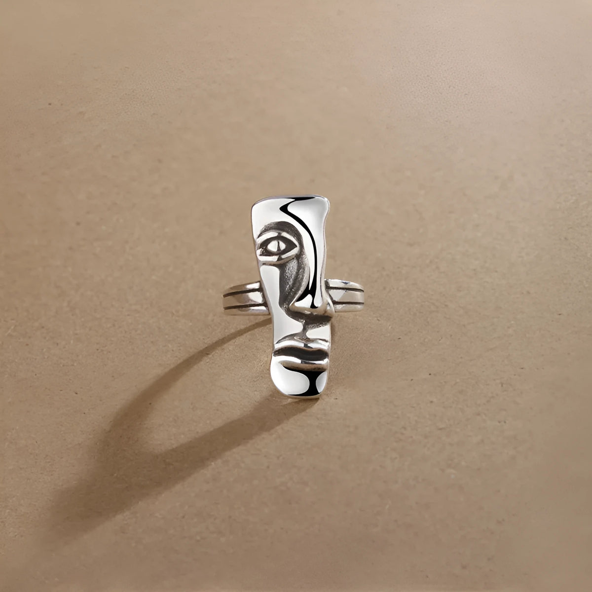 Copper half face ring with electroplated finish and adjustable opening in colour J1570