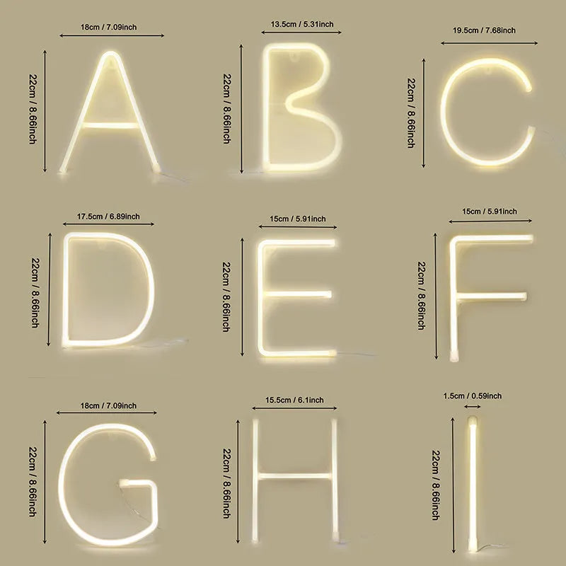 LED alphabet letter light with plastic shell showing single letter illumination as night light
