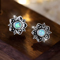 Bohemian casual flower stud earrings for women rose design zinc alloy