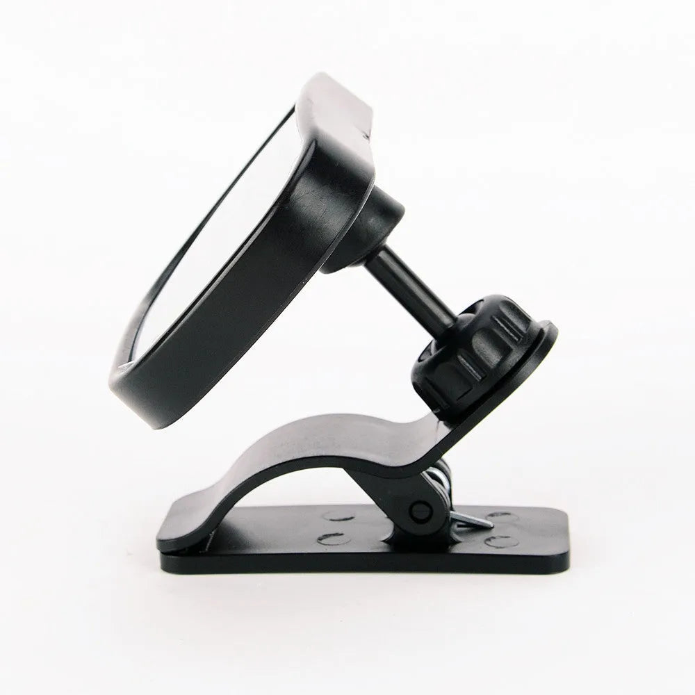 Black ABS mini car baby view mirror, 88 x 56 x 22 mm, adjustable convex mirror with visor and sucker bases