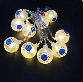 Halloween LED string lights with pumpkin and ghost decorations on 1.2 metre waterproof battery-powered string