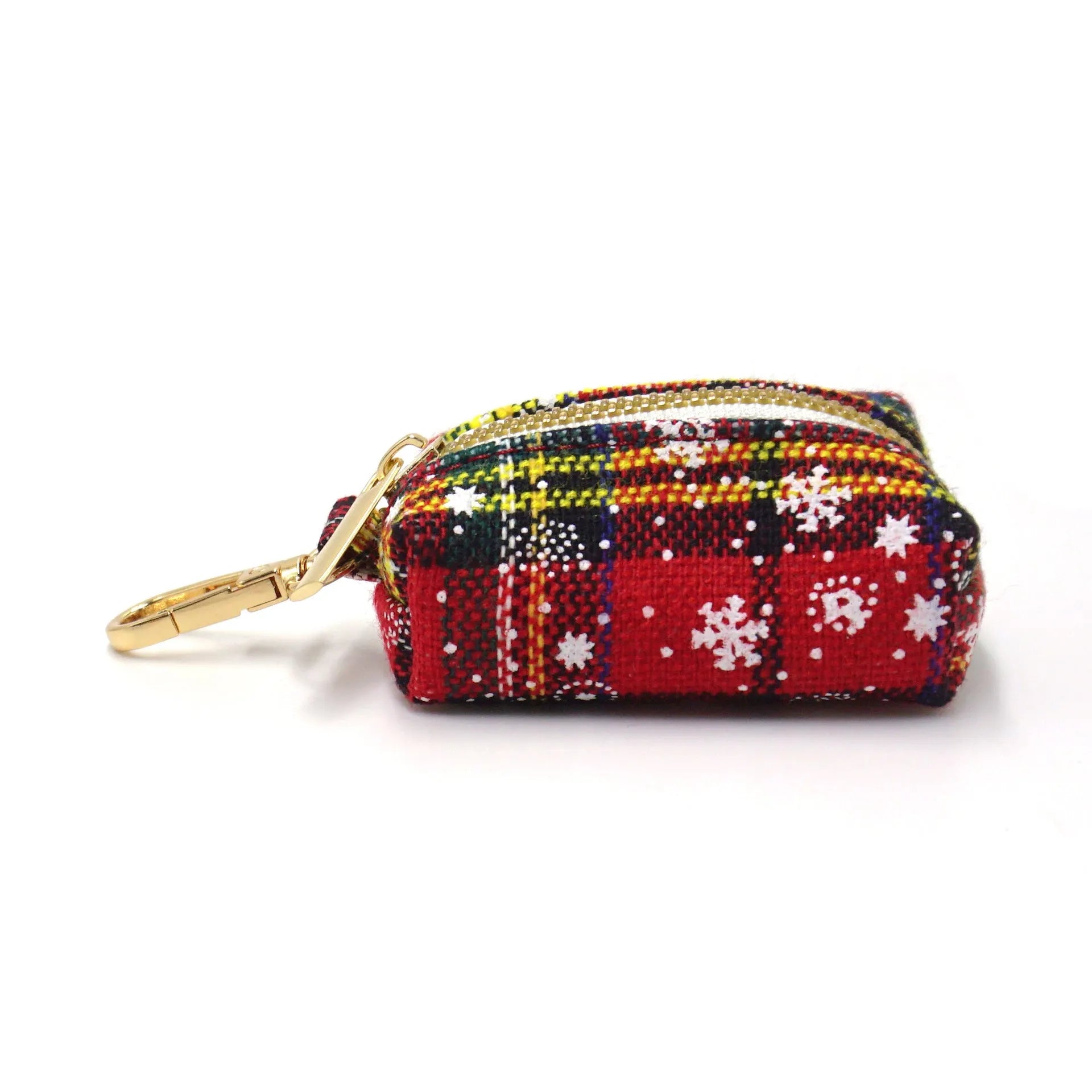 Red Christmas dog accessory set with collar, lead, bow, harness and waste bag in laser cut cloth