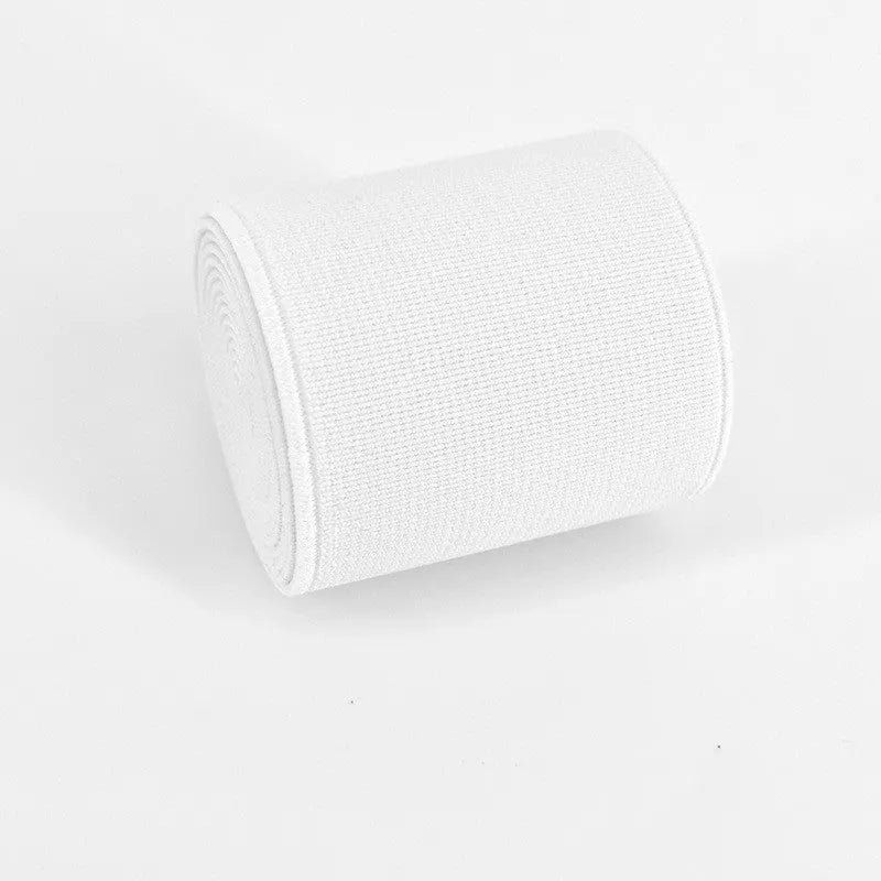 5cm wide colourful elastic band showing ten colour options including black, brown, dark red and blue variants
