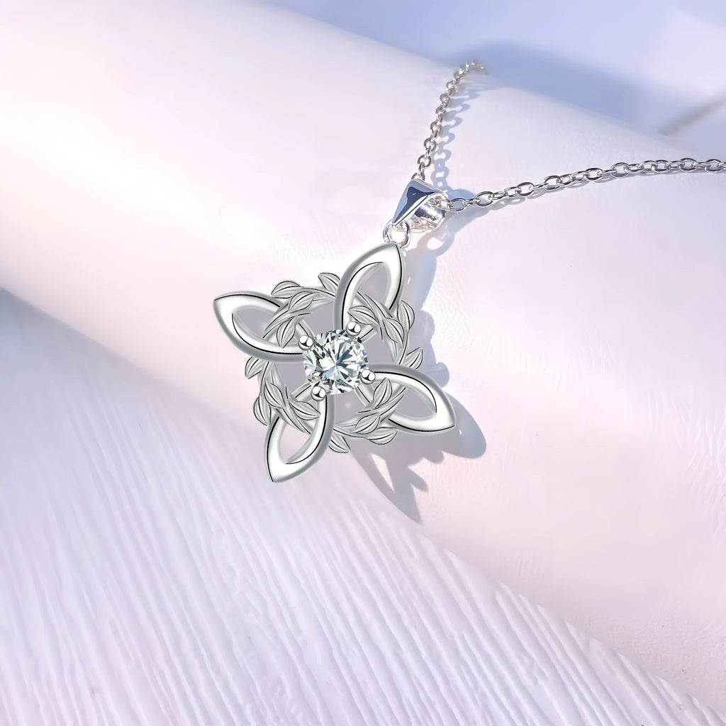 Personalised vintage inlaid zircon triangle pendant necklace on copper cross chain, adjustable 41-50cm, garland colour