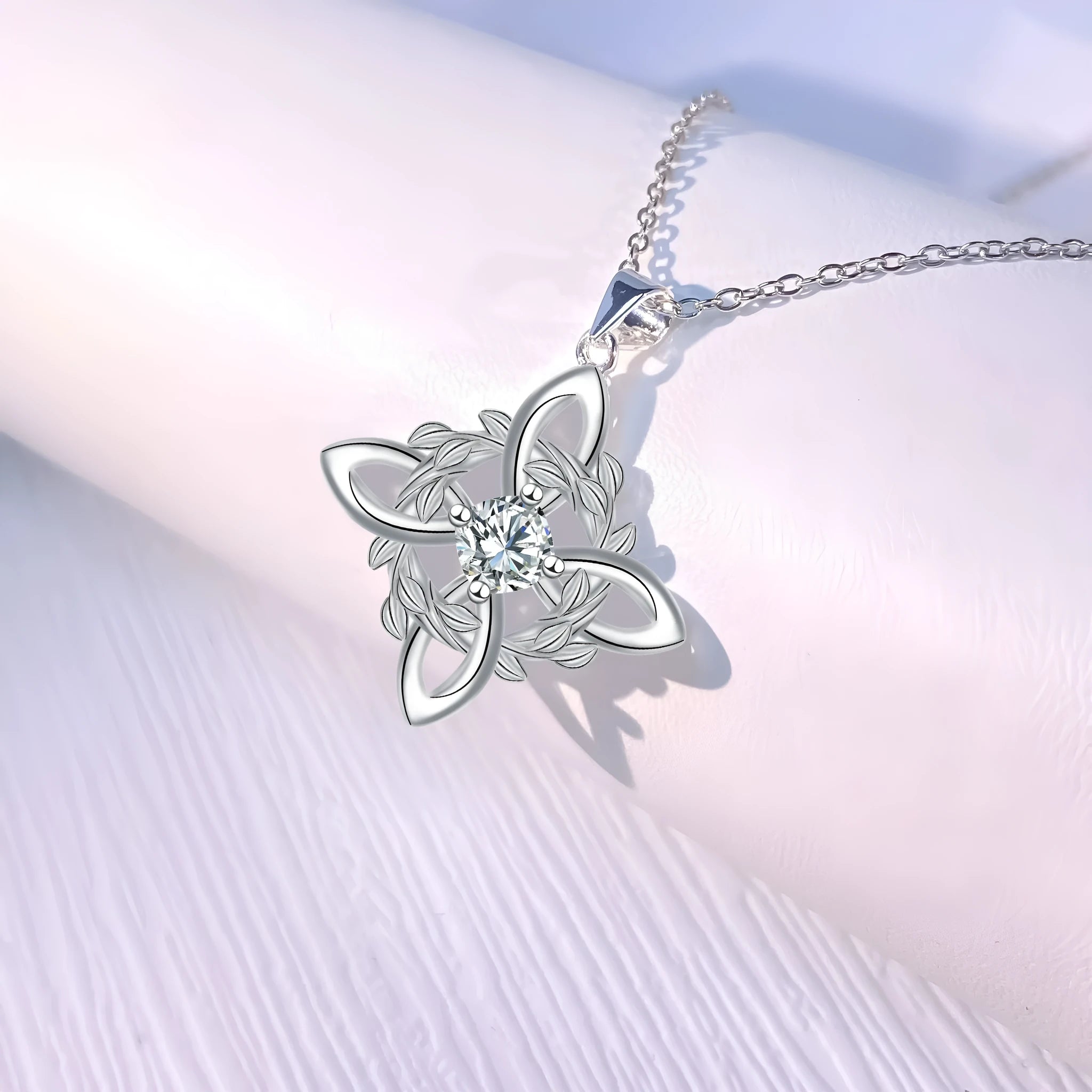 Personalised vintage inlaid zircon triangle pendant necklace on copper cross chain, adjustable 41-50cm, garland colour