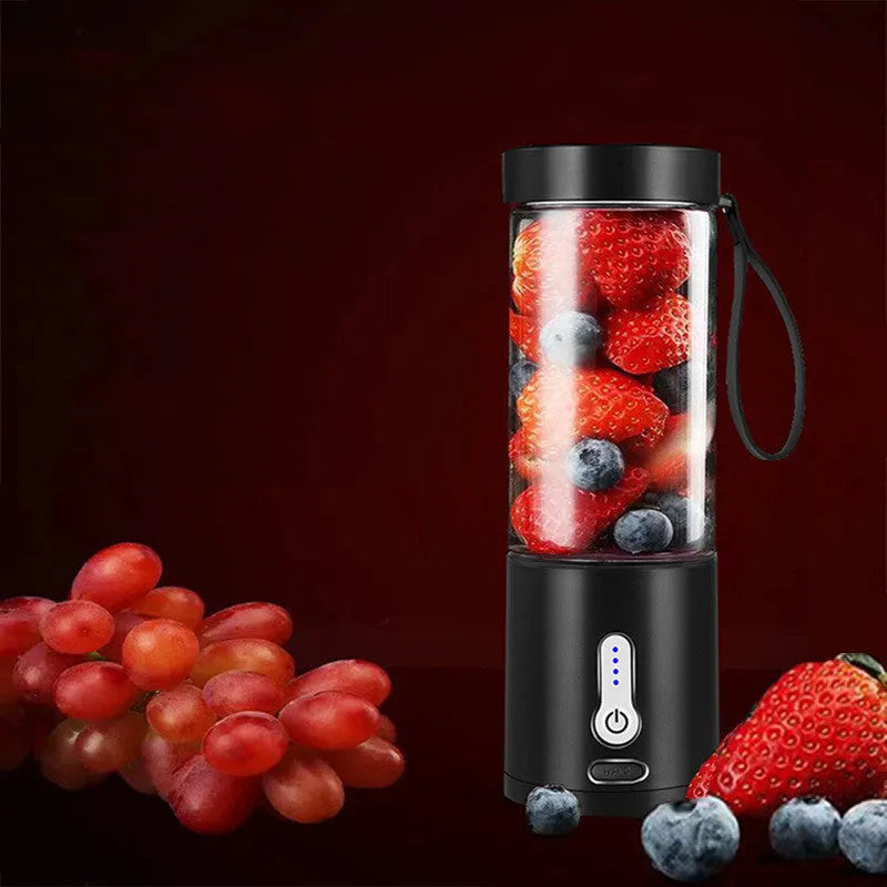 Portable rechargeable blender with 530ml cup in black, white, blue or rose red colour options