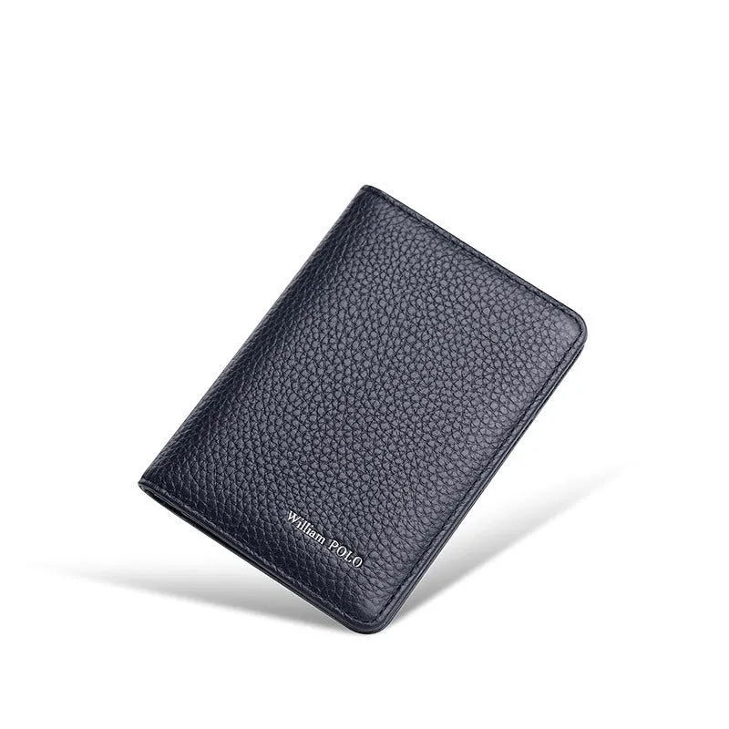 Ultra-thin cowhide card holder for driver's licence and ID cards in black, blue, red or pink