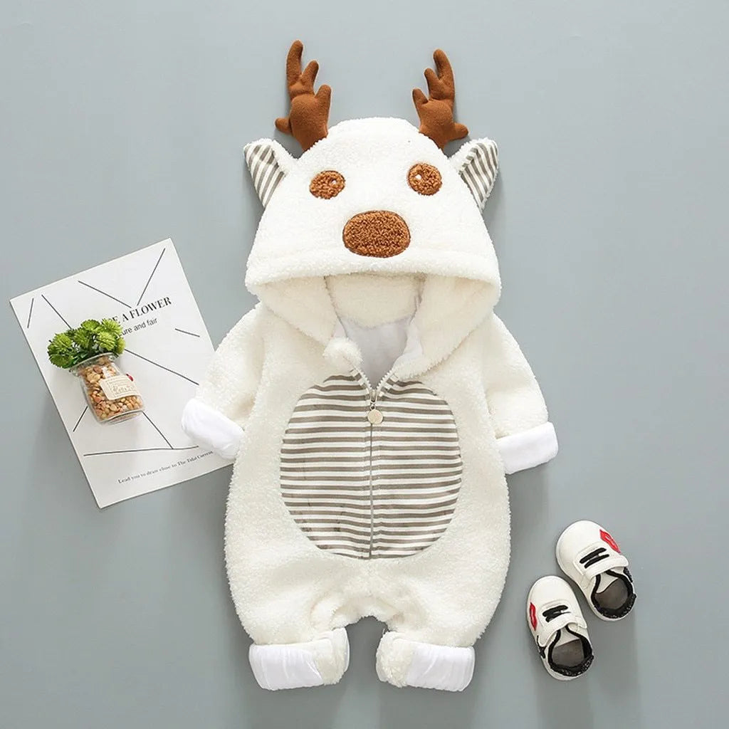 Baby romper in 100% cotton with long sleeves and lace-up strap closure in khaki colour