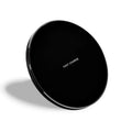 Ultra-thin square wireless charging pad in four colour options showing dimensions