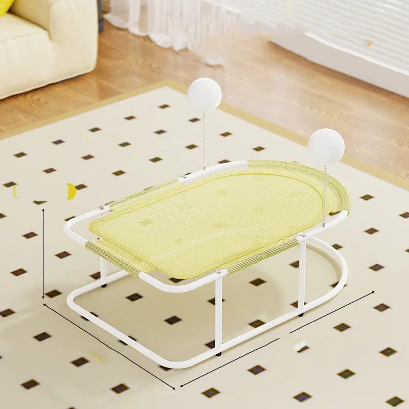 Grey fabric kennel for cats measuring 50cm cubed with breathable walls and a removable cover.