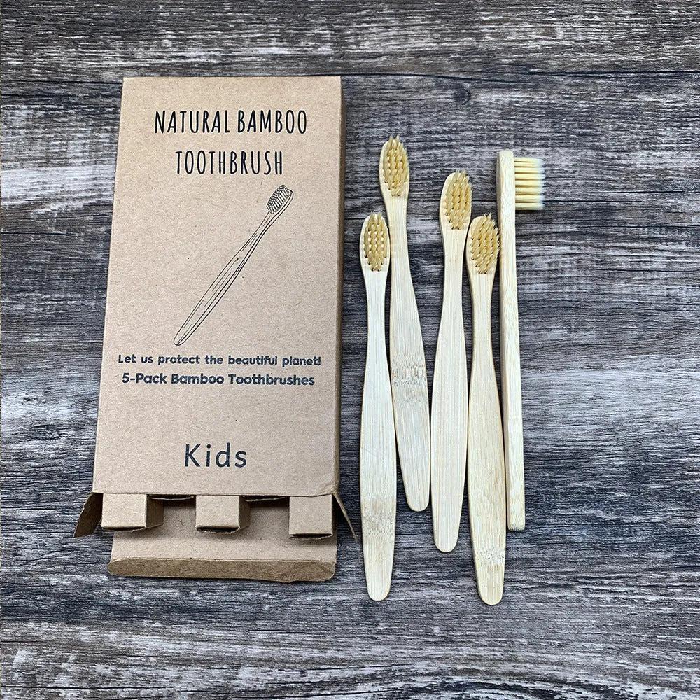 Eco friendly bamboo soft fibre toothbrush with biodegradable handle for adults