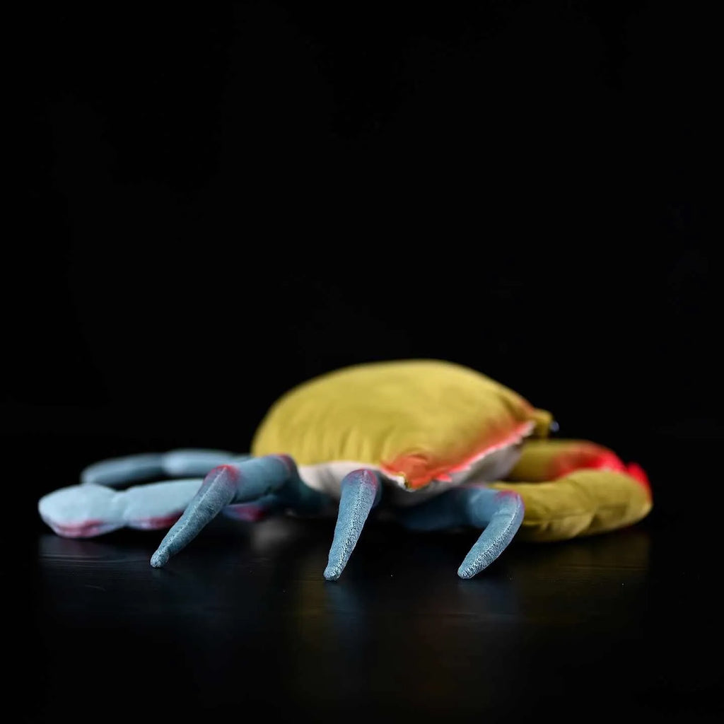 Super soft red sea crab plush toy with chemical fibre surface, 42cm wide from left foot to right foot