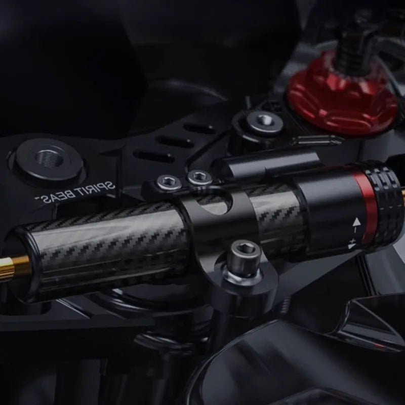 CFMOTO 450SR directional damper bracket with carbon fibre construction and 16-segment adjustment gear