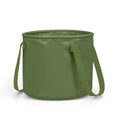 Army green folding telescopic outdoor drainage duct shown extended and collapsed.