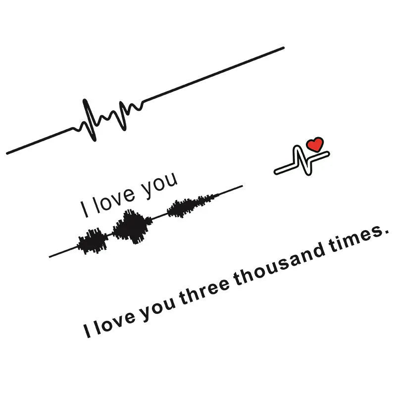 Car ECG sound wave chart sticker in ECG series with strong adhesion, available in styles A to O