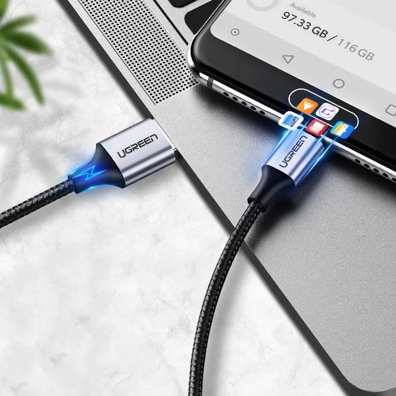 Ugreen USB Type-C cable for Samsung S10 with nylon braiding and alloy connectors
