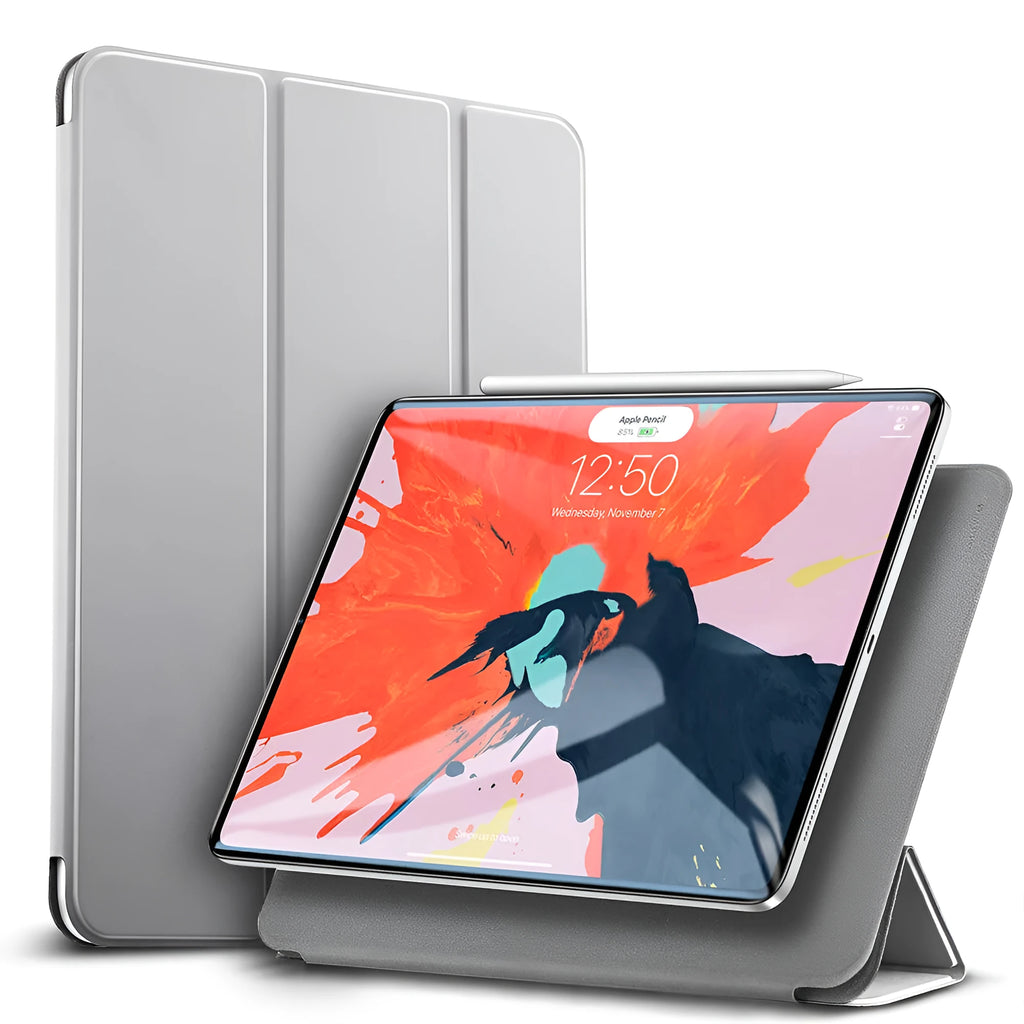 Magnetic smart case for iPad Pro 11-inch 2018 in black with trifold stand and open side for Apple Pencil