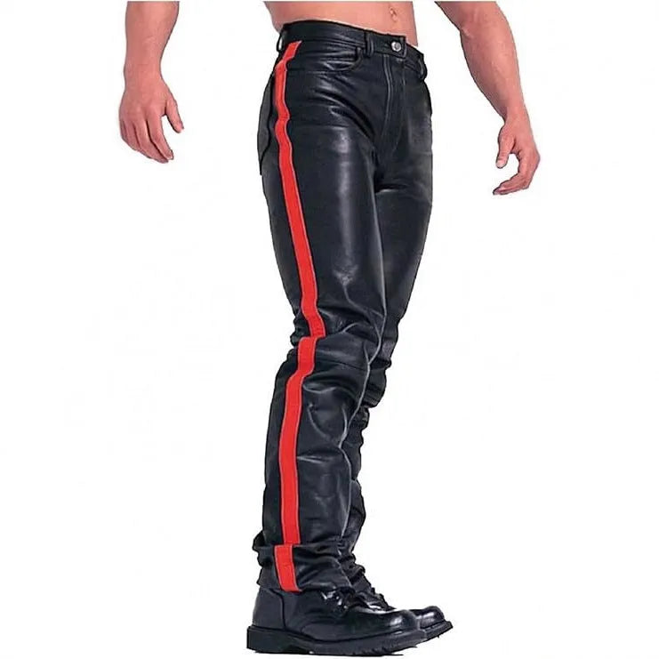 Trendy black PU leather skinny motorcycle trousers for women, cropped mid-rise, button fly, nightclub wear