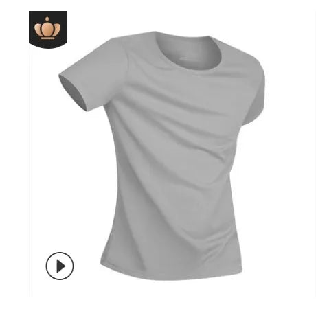 Quick-drying waterproof anti-fouling plain round neck half sleeve T-shirt in white for sports and casual wear