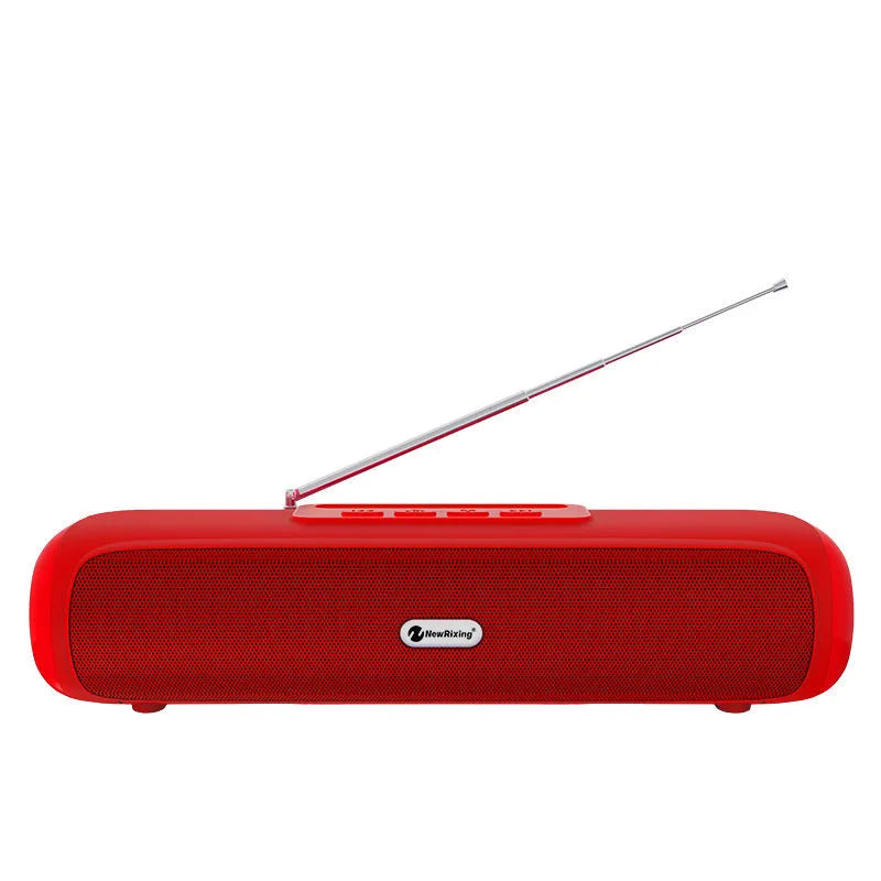 Desktop wireless long strip speaker subwoofer in black, blue, red, or silver grey colour options