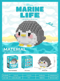 Marine small creature building blocks set of 12 plastic models in colour box