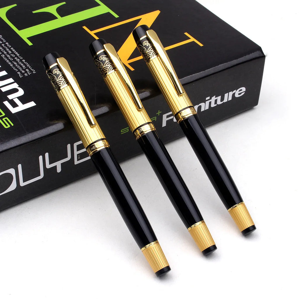 VITNAT metal ballpoint pen with hollow pattern, 0.5mm writing point, and black ink for office and school use