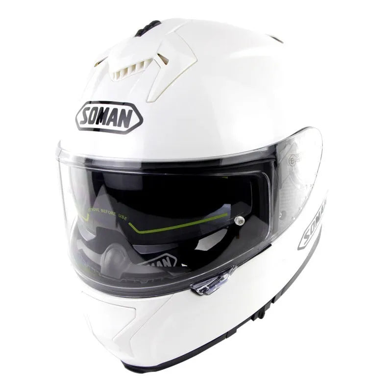Motorcycle electric bicycle riding helmet with anti-fog double lens in Matte Black colour