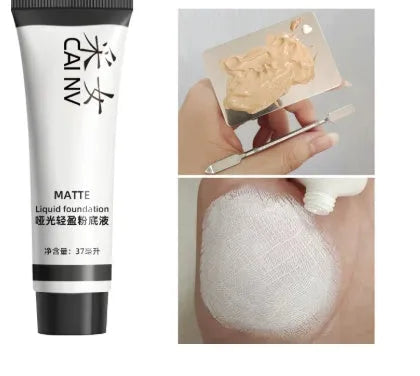 Pure white stage makeup concealer foundation cream with oil control and waterproof formula, W5 White shade.