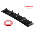 Black universal car modified spoiler rear bumper diffuser with five polyurethane shark fins made from ABS