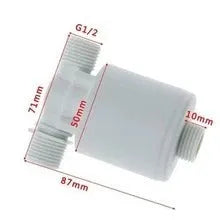 White nylon automatic float valve for water tanks with threaded connections