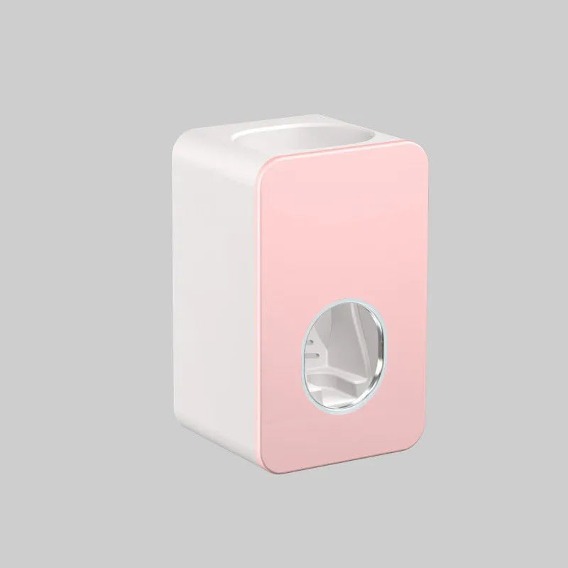 Automatic toothpaste dispenser wall-mounted punch-free in black colour with English packaging no logo