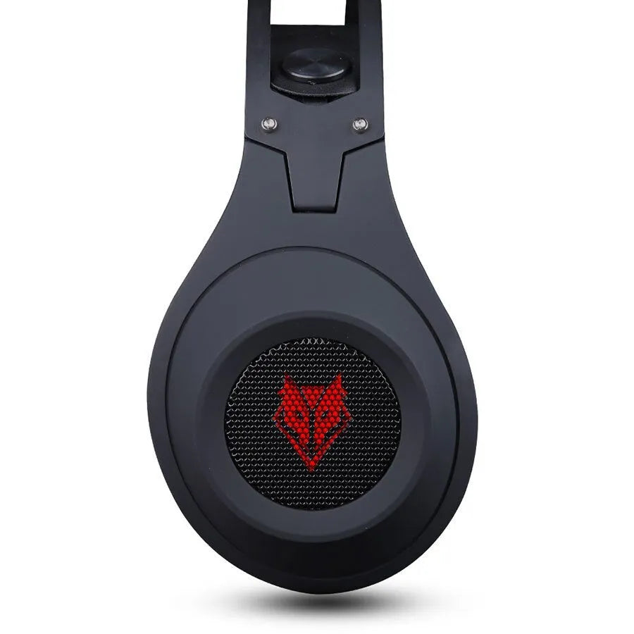 NUBWO N2 black and silver over-ear gaming headset with adjustable microphone and 3.5mm cable