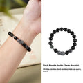 Men's S925 sterling silver bracelet with obsidian black crystal and retro snake design