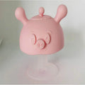 Liquid silicone baby teether for infants over 6 months, single pack, pink or blue colour options
