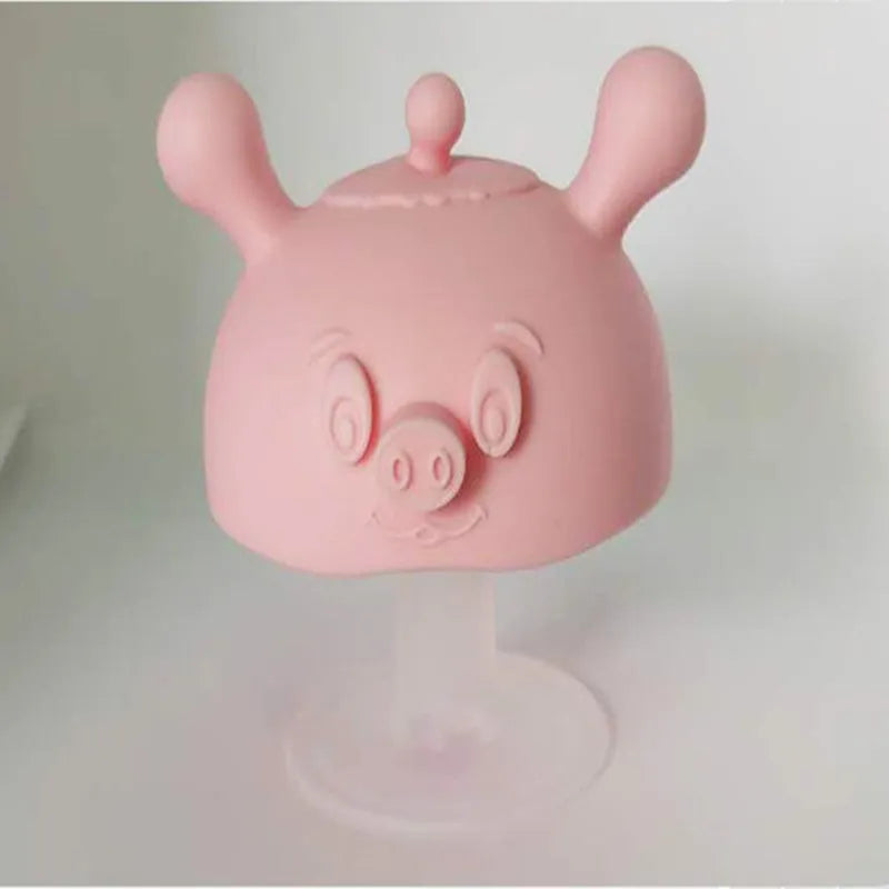 Liquid silicone baby teether for infants over 6 months, single pack, pink or blue colour options
