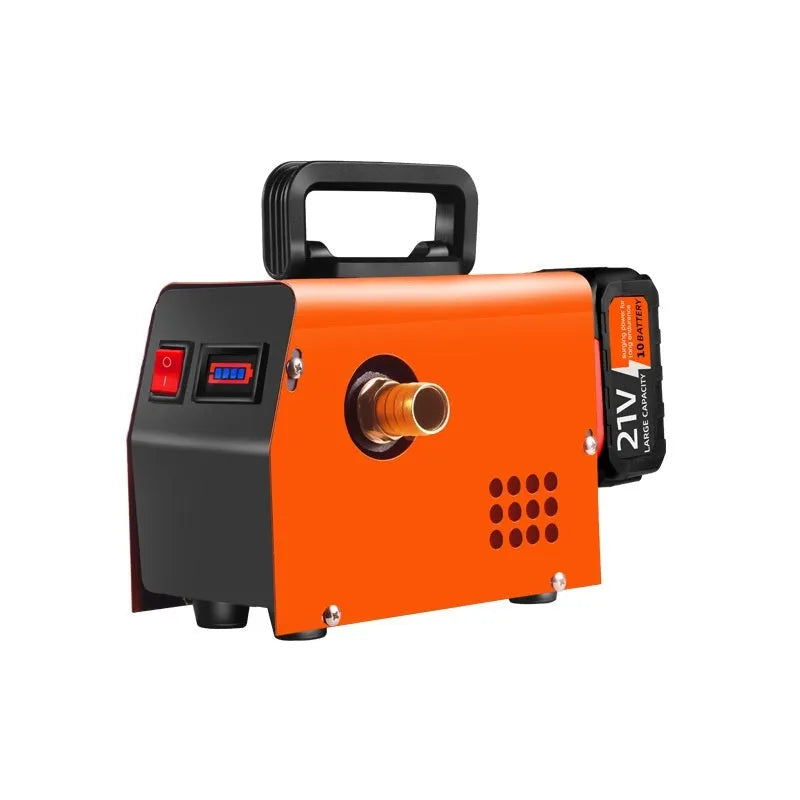 Aluminum alloy portable rechargeable oil pump with lithium batteries and accessory kit