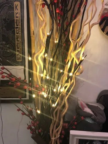 20LED twigs light string decoration with five branches, 75cm length, battery-operated, available in multiple colours