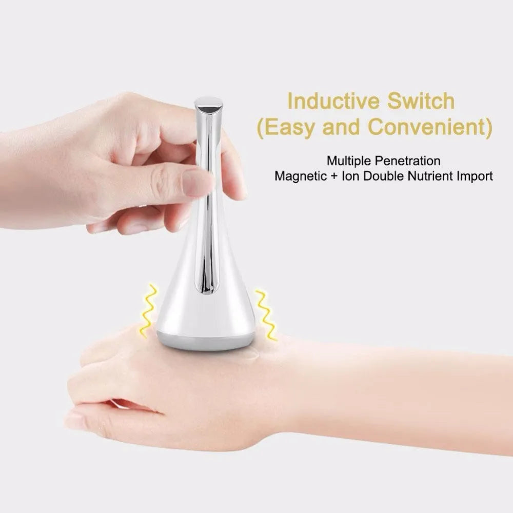Gold Imate facial massager small dumbbell gyro device with vibration and magnetic infuser for anti-aging