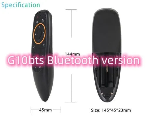 G10 G10S intelligent voice remote control with plastic shell and silicone buttons.
