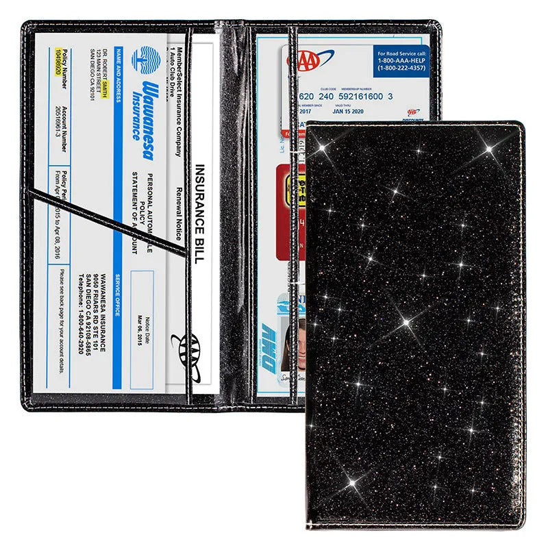 PU leather car document holder for insurance policies and registration certificates in multiple colour options
