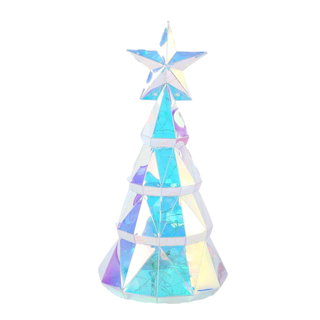 Colourful cartoon Christmas tree LED light decoration measuring 20cm high