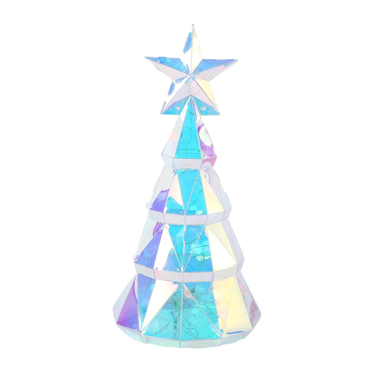 Colourful cartoon Christmas tree LED light decoration measuring 20cm high