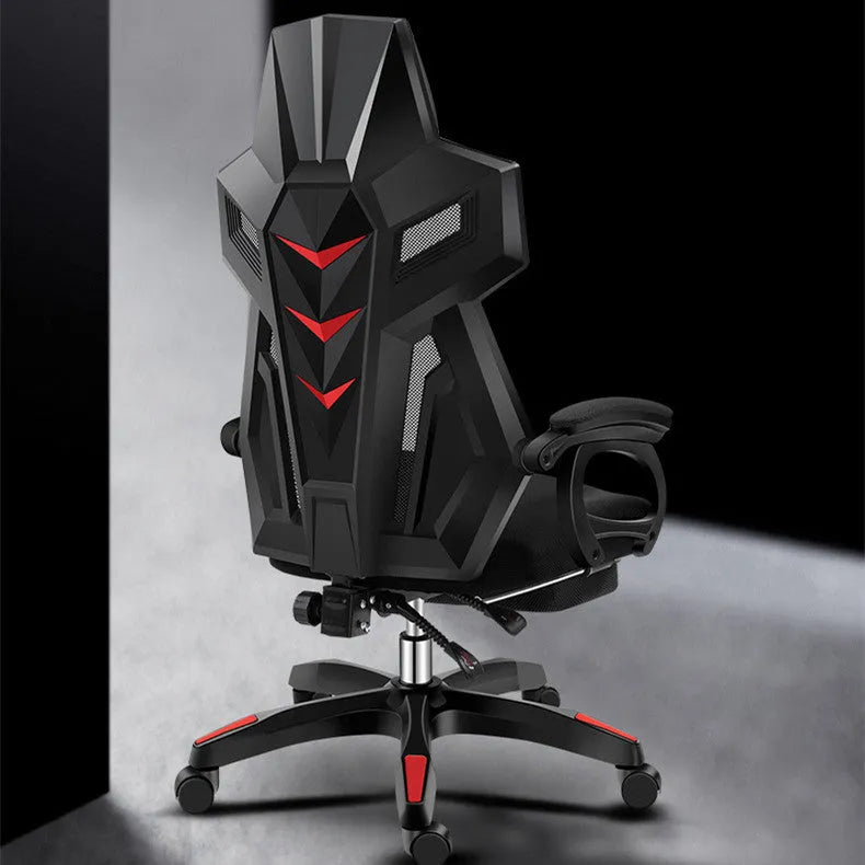 Ergonomic office swivel chair with reclining mesh backrest, black frame, and choice of legs