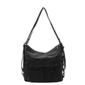 Women's soft nylon crossbody bag in square vertical shape with dual shoulder straps